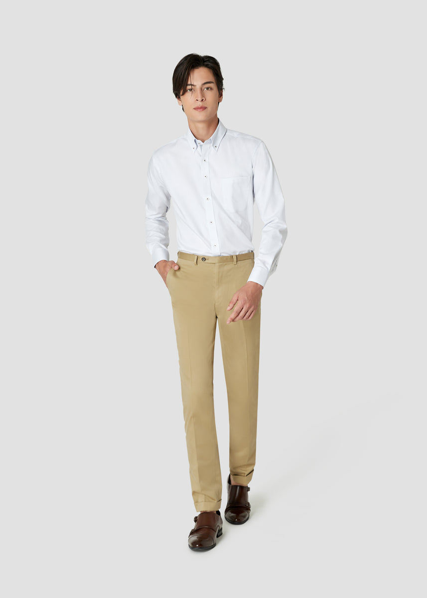 Skinny Cotton Pants (Beige) – SUIT SELECT THAILAND