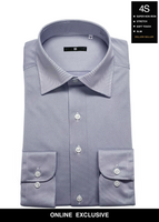 4S Non-iron Shirt (Navy-Gray)