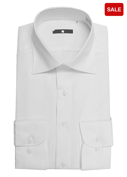 Wide Spread Twill Shirt (White)