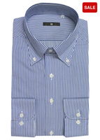 Button Down Stripe Shirt (Blue)