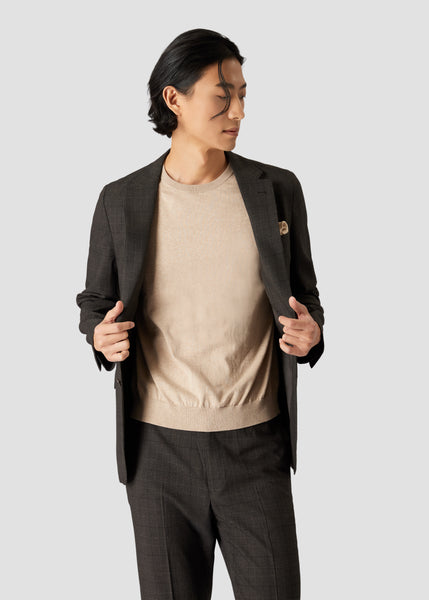Glen Check Jacket (Chocolate Brown)