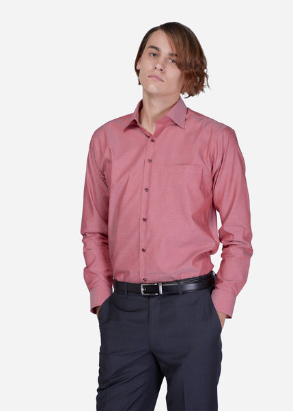 Wide Spread Plain Shirt (Red)