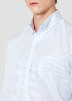 Button Down Stripe Shirt (Blue)