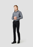 Wide Spread Plain Shirt (Dark Gray)