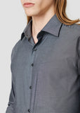 Wide Spread Plain Shirt (Dark Gray)