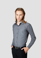 Wide Spread Plain Shirt (Dark Gray)