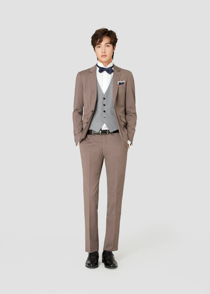 Skinny 2way Stretch Suit (Brown)