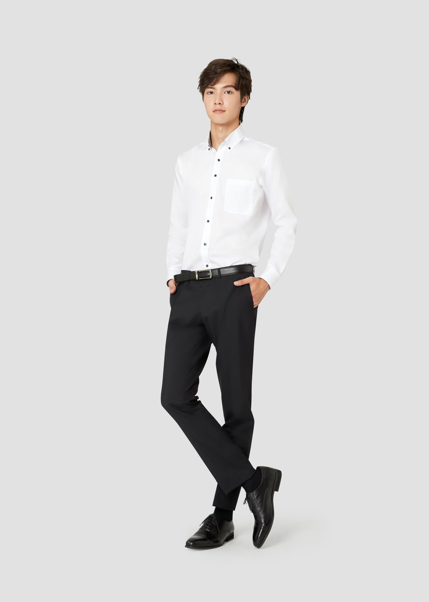 Button Down Dobby Shirt (White) – SUIT SELECT THAILAND