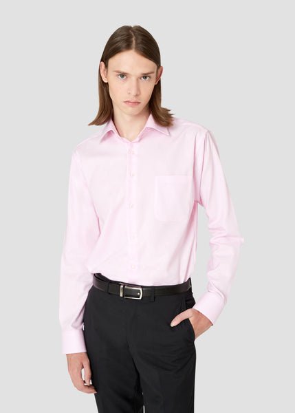 Wide Spread Plain Shirt (Pink)