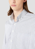 Button Down Stipe Shirt (White)