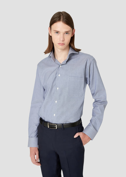 Cutaway Plain Shirt (Dark Blue)
