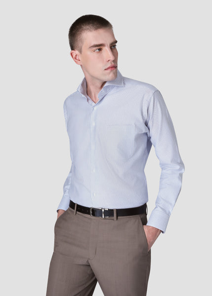 Cutaway Stripe Shirt (Blue)