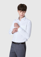 Wide Spread Dobby Shirt (White)