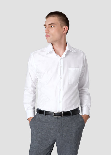 Button Down Shadow Shirt (White)