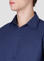 Wide Spread Plain Shirt (Dark Navy)