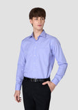 Wide Spread Check Shirt (Blue)