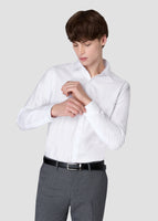 Wide Spread Twill Shirt (White)