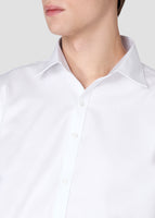 Wide Spread Twill Shirt (White)