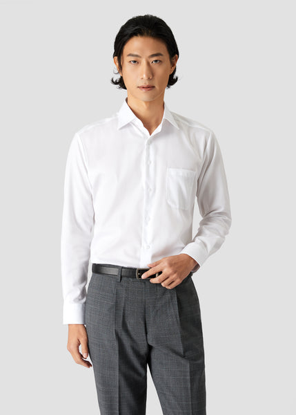 Wide Spread Shadow Shirt (White)