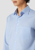 Wide Spread Check Shirt (Blue)
