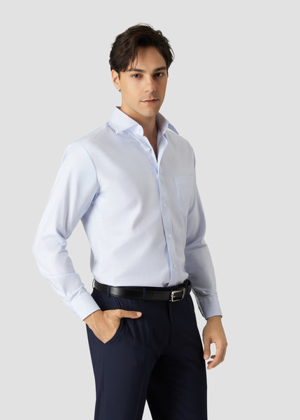 Wide Spread Plain Shirt (ฺBlue)