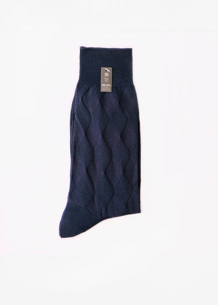 Diamond Pattern Socks (Navy)