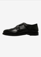 GORDON & BROS Double Monk Strap Shoes (Black)