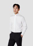 Wing collar Plain shirt (White)