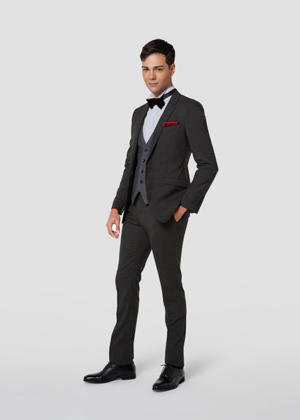 Skinny Stretch Plain Suit (Dark Gray)