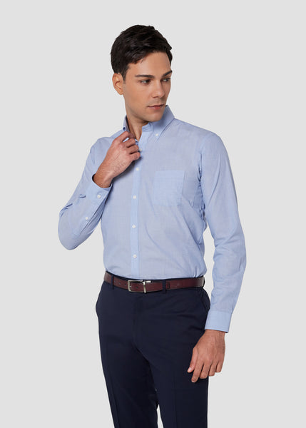 Skinny Plain Shirt (Blue)