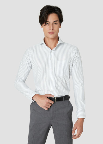 4S Non-iron Stripe Shirt (White)