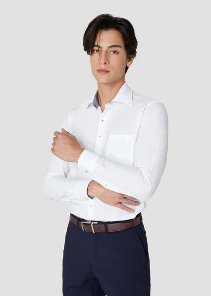 4S Non-iron Plain Shirt (White)