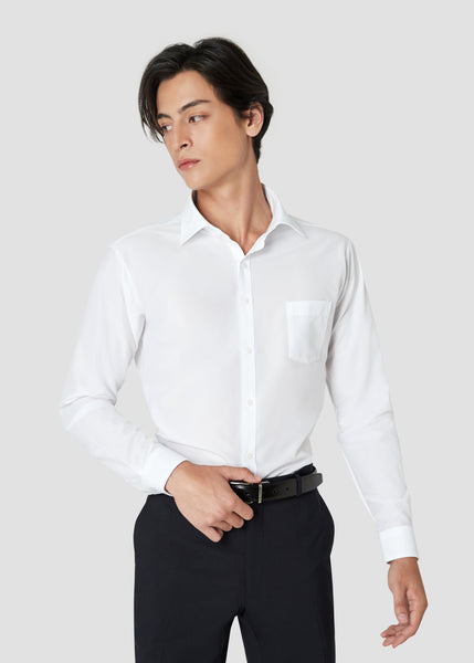 4S Non-iron Skinny Plain Shirt (White)