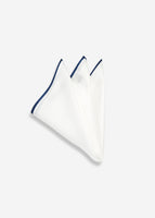 Gaku Pocket Square (White/Navy)