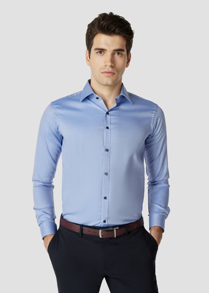 Skinny Plain Shirt (Blue)
