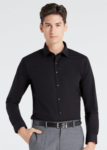 Skinny Plain Shirt (Black)