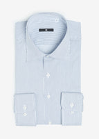Wide Spread Stripe Shirt (Blue)